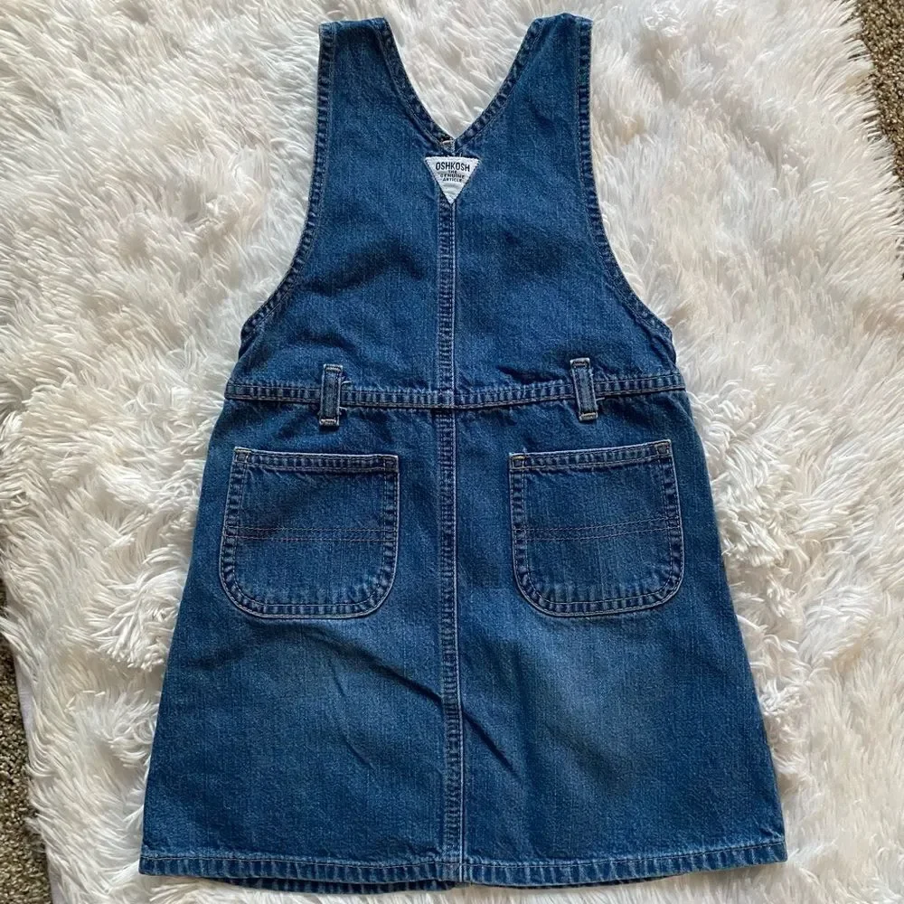 ‎Oshkosh Bib Overall Jean Dress Girls  Size 4
